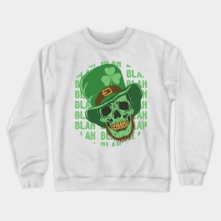 Skull Saint Patrick Day Shirt Happy St Patty's Day. Crewneck Sweatshirt